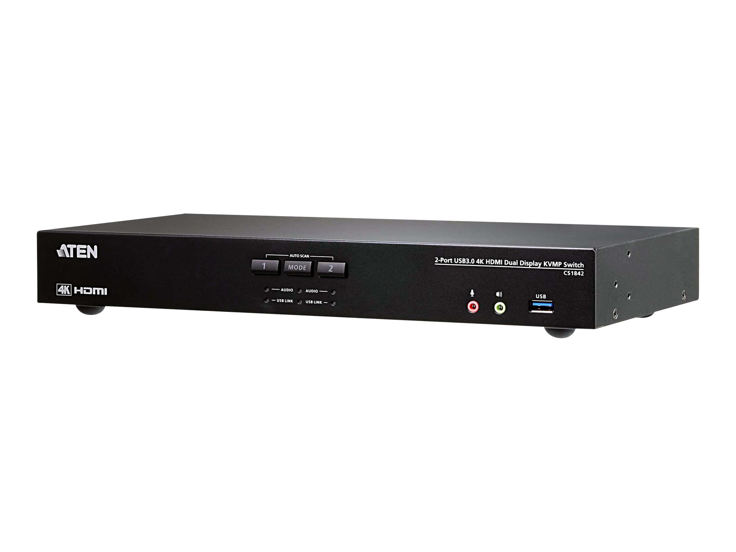 ATEN CS1842 2-Port USB 3.0 4K HDMI Dual Display KVMP Switch - KVM-/Audio-/USB-Switch - 2 x KVM/Audio/USB - 1 lokaler Benutzer - 