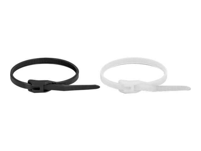 Delock - Kabelbinder - mit flachem Kopf - 20.5 cm - Schwarz, durchsichtig (Packung mit 100)