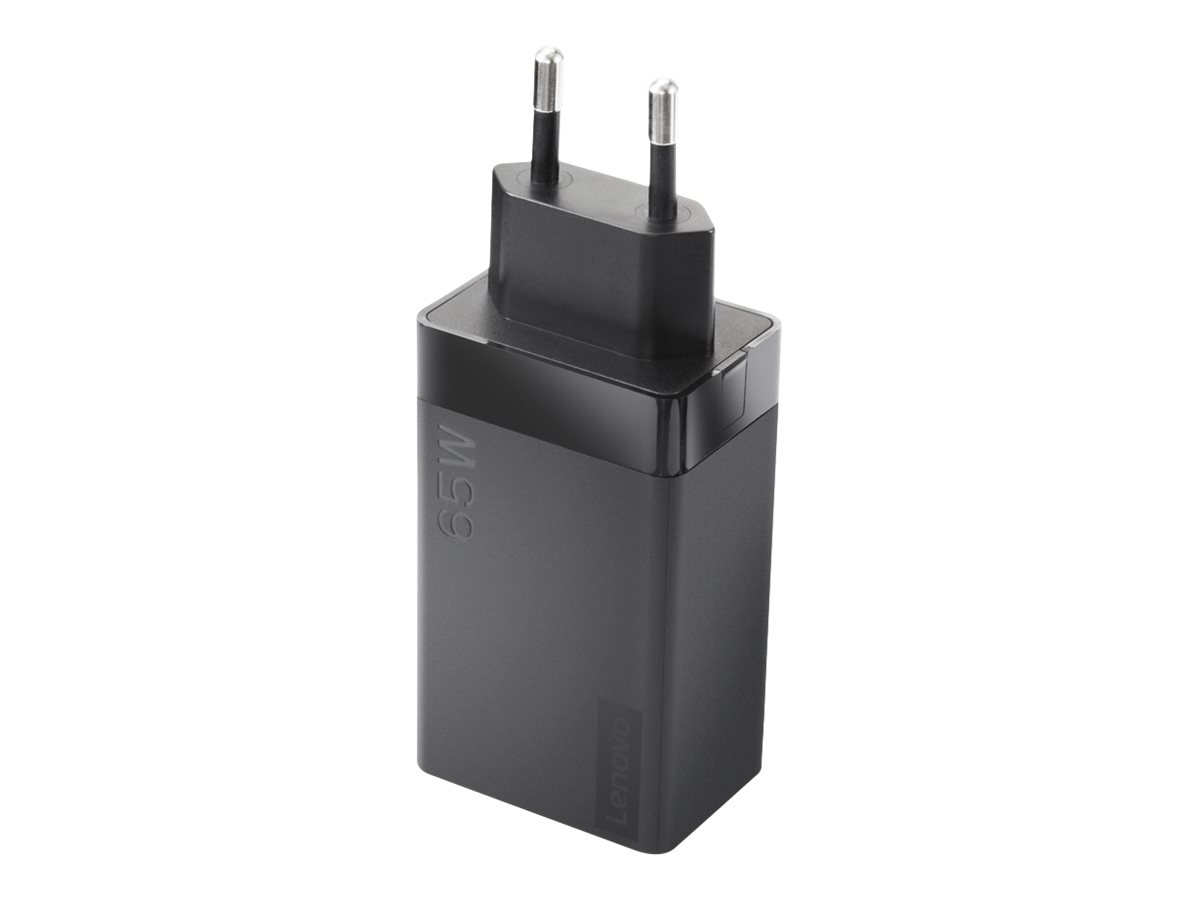 Lenovo 65W USB-C Travel Adapter - Netzteil - Wechselstrom 100-240 V - 65 Watt - Europa - Schwarz