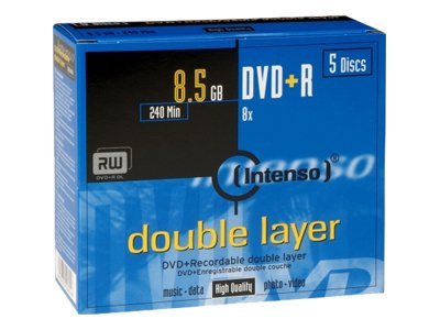 Intenso - 5 x DVD+R DL - 8.5 GB 8x - Jewel Case (Schachtel)