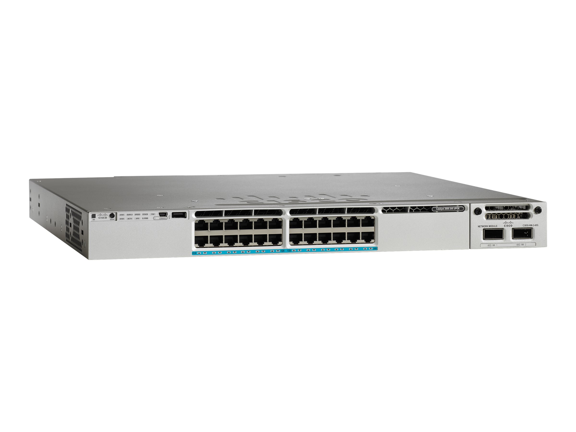 Cisco Catalyst 3850-24XU-S - Switch - L3 - managed - 24 x 10/100/1000 (UPOE) - Desktop, an Rack montierbar