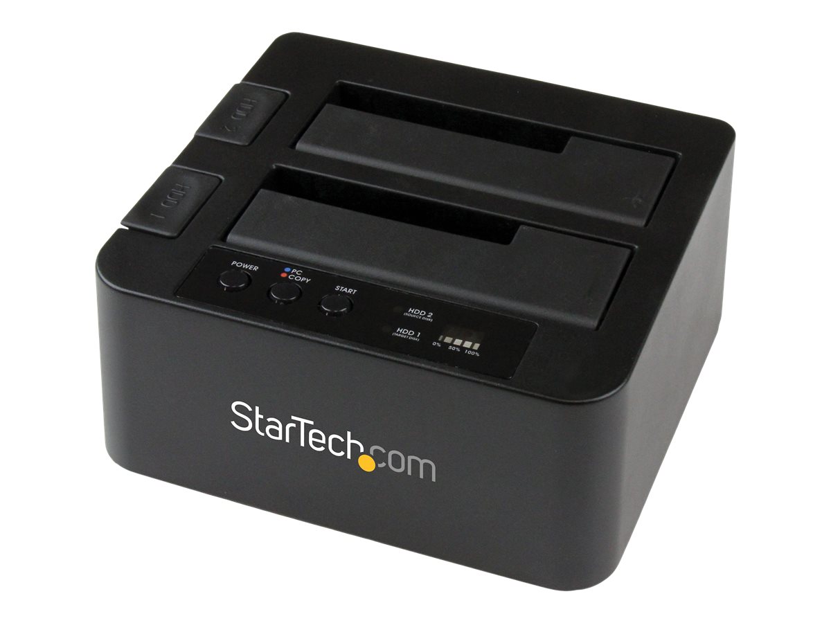 StarTech.com Dual Bay Hard Drive Duplicator, Standalone USB 3.0 (5 Gbps) eSATA to 2.53.5 SATA III HDDSSD ClonerCopier, Hard Driv