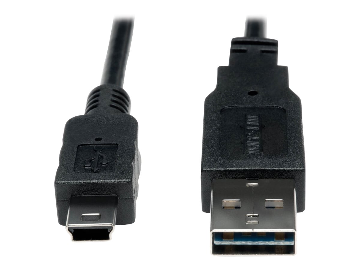 Eaton Tripp Lite Series Universal Reversible USB 2.0 Converter Adapter Cable (Reversible A to 5Pin Mini B M/M), 3 ft. (0.91 m) -