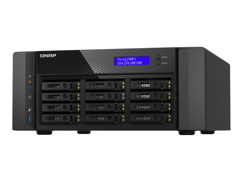 QNAP TS-h1290FX - NAS-Server - 12 Schchte - SATA 6Gb/s / PCIe (NVMe) / U.2 - RAM 64 GB - 25 Gigabit Ethernet / 2.5 Gigabit Ethe