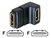 Delock - HDMI-Adapter - HDMI weiblich zu HDMI weiblich - rechts-gewinkelter Stecker