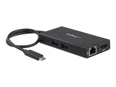 StarTech.com USB-C Multiport Adapter - USB-C Tragbare Docking station mit 4k HDMI - 60W Power Delivery Pass-Through, GbE, 2x USB