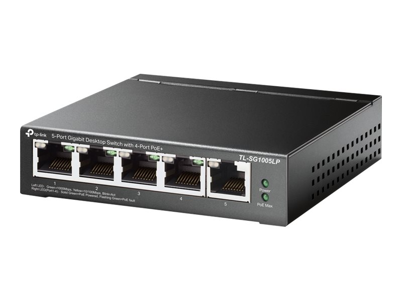 TP-Link TL-SG1005LP - V1 - Switch - unmanaged - 5 x 10/100/1000 (4 PoE+) - Desktop, wandmontierbar