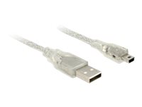 Delock - USB-Kabel - Mini-USB, Typ B (M) zu USB (M) - USB 2.0 - 2 m - durchsichtig