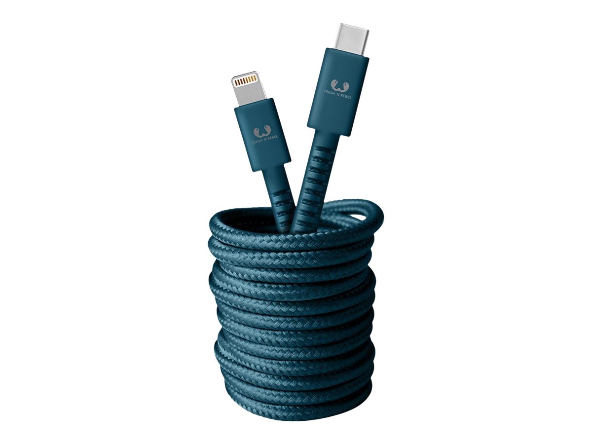 Fresh 'n Rebel - Lightning-Kabel - Lightning männlich zu USB-C männlich - 3 m - Petrolblau - für Apple iPad/iPhone/iPod (Lightni