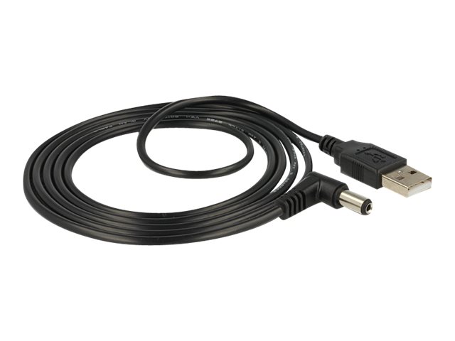 Delock - Stromkabel - Gleichstromstecker 5,5 x 2,1 mm (M) zu USB (nur Strom) (M) - 1.5 m - 90 Stecker