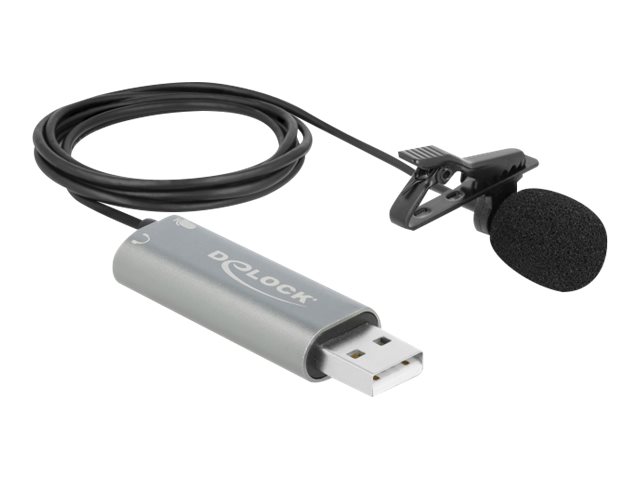 Delock USB Tie Lavalier Microphone - Mikrofon - USB - Schwarz, Anthrazit