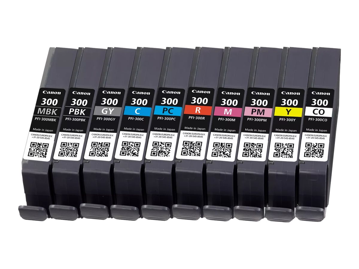 Canon PFI-MBK/PBK/CO/GY/R/C/M/Y/PC/PM 10 Ink Cartridge Multipack - 10er-Pack - 14.4 ml - Grau, Gelb, Cyan, Magenta, Rot, mattsch