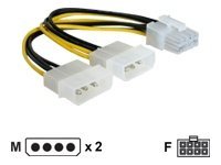 Delock - Netzteil - 4-Pin interner Netzanschluss (12 V) (M) zu 8-poliger PCIe Power (W) - 30 cm