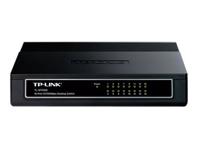 TP-Link TL-SF1016D V7 - Switch - 16 x 10/100 (Uplink) - Desktop, wandmontierbar