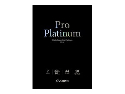 Canon Photo Paper Pro Platinum - A4 (210 x 297 mm) - 300 g/m - 20 Blatt Fotopapier - fr PIXMA iP3600, MP240, MP480, MP620, MP9