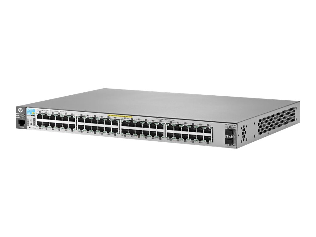 HPE Aruba 2530-48G-PoE+-2SFP+ - Switch - managed - 48 x 10/100/1000 (PoE+) + 2 x 10 Gigabit Ethernet / 1 Gigabit Ethernet SFP+ -