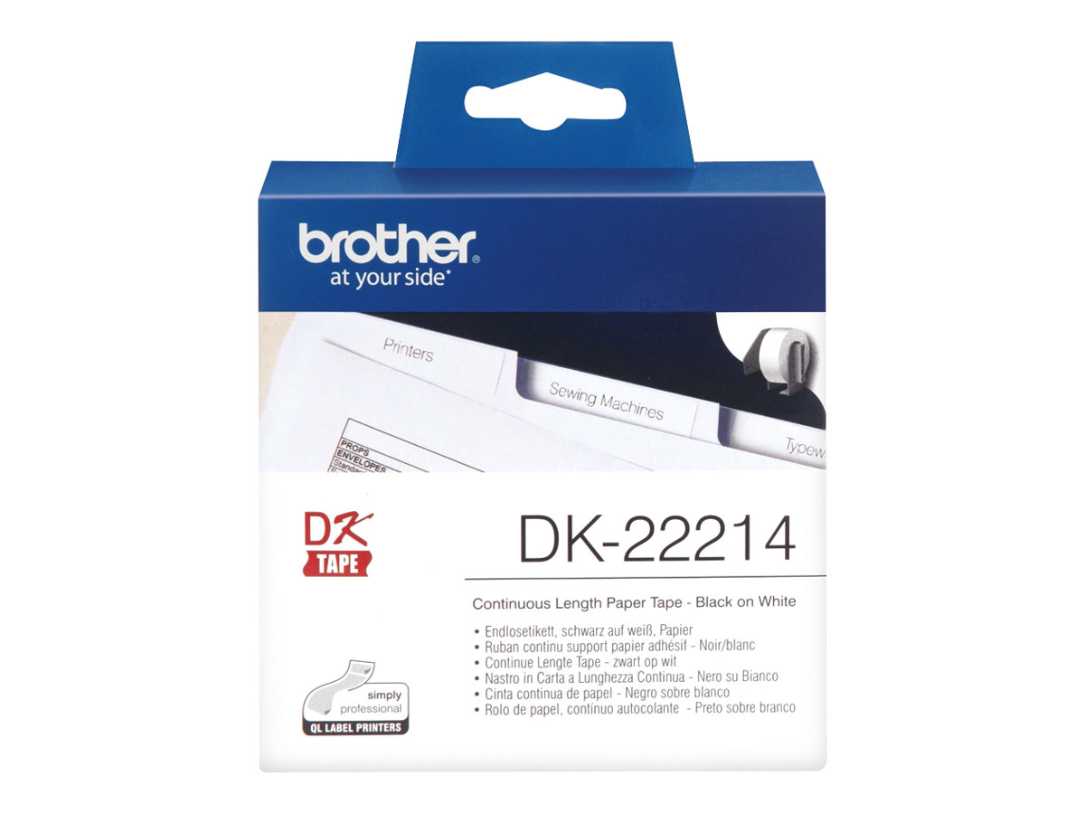 Brother DK-22214 - Weiss - Rolle (1,2 cm x 30,5 m) Thermopapier - fr Brother QL-1050, 1060, 1110, 500, 550, 560, 570, 580, 600,
