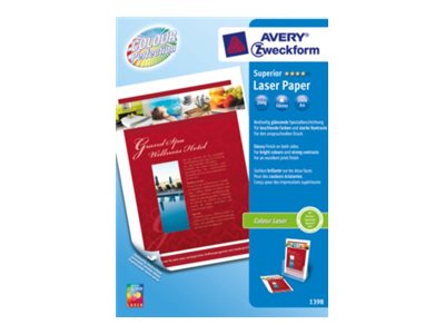 Avery Zweckform Superior Colour Laser Paper 1398 - Glnzend - weiss - A4 (210 x 297 mm) - 200 g/m - 200 Blatt Fotopapier