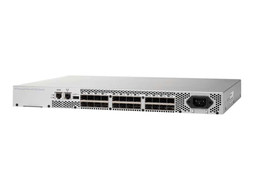 HPE 8/8 (8) Full Fabric Ports Enabled SAN Switch - Switch - managed - 8 x 8GB Fibre Channel SFP - an Rack montierbar