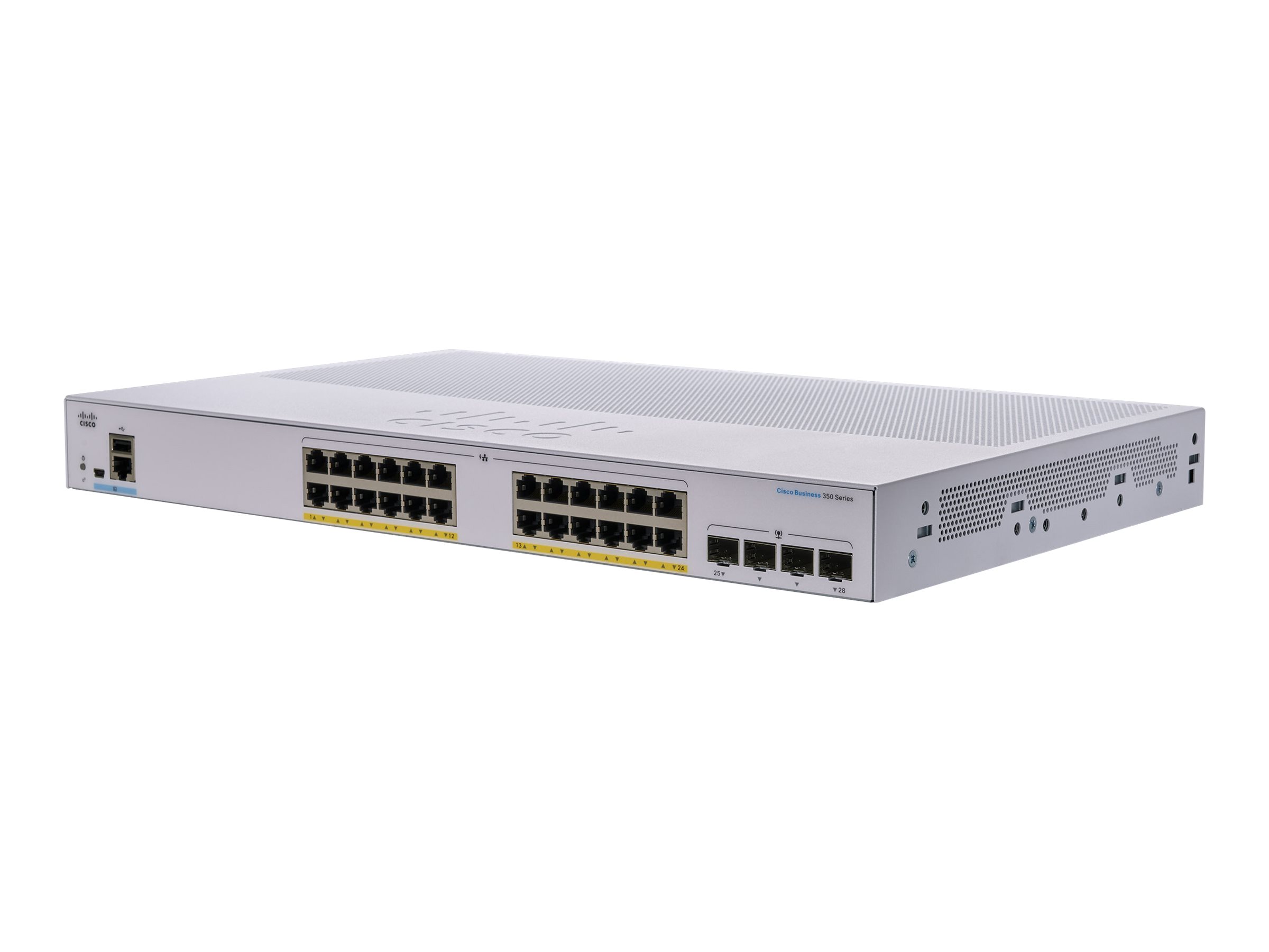 Cisco Business 350 Series 350-24P-4X - Switch - L3 - managed - 24 x 10/100/1000 (PoE+) + 4 x 10 Gigabit SFP+ - an Rack montierba
