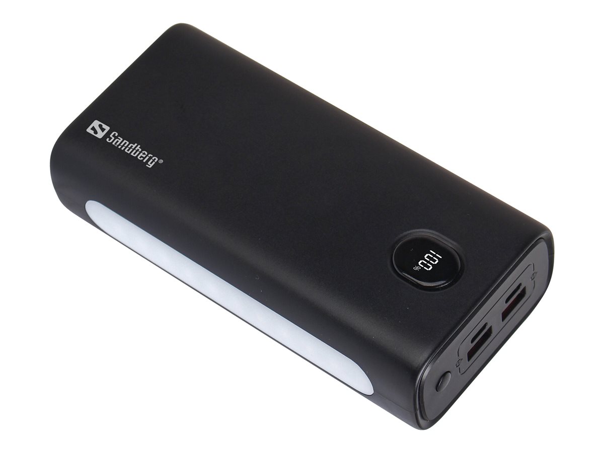 Sandberg Active - Powerbank - 30000 mAh - 111 Wh - 20 Watt - 3 A (2 x USB, 24 pin USB-C)
