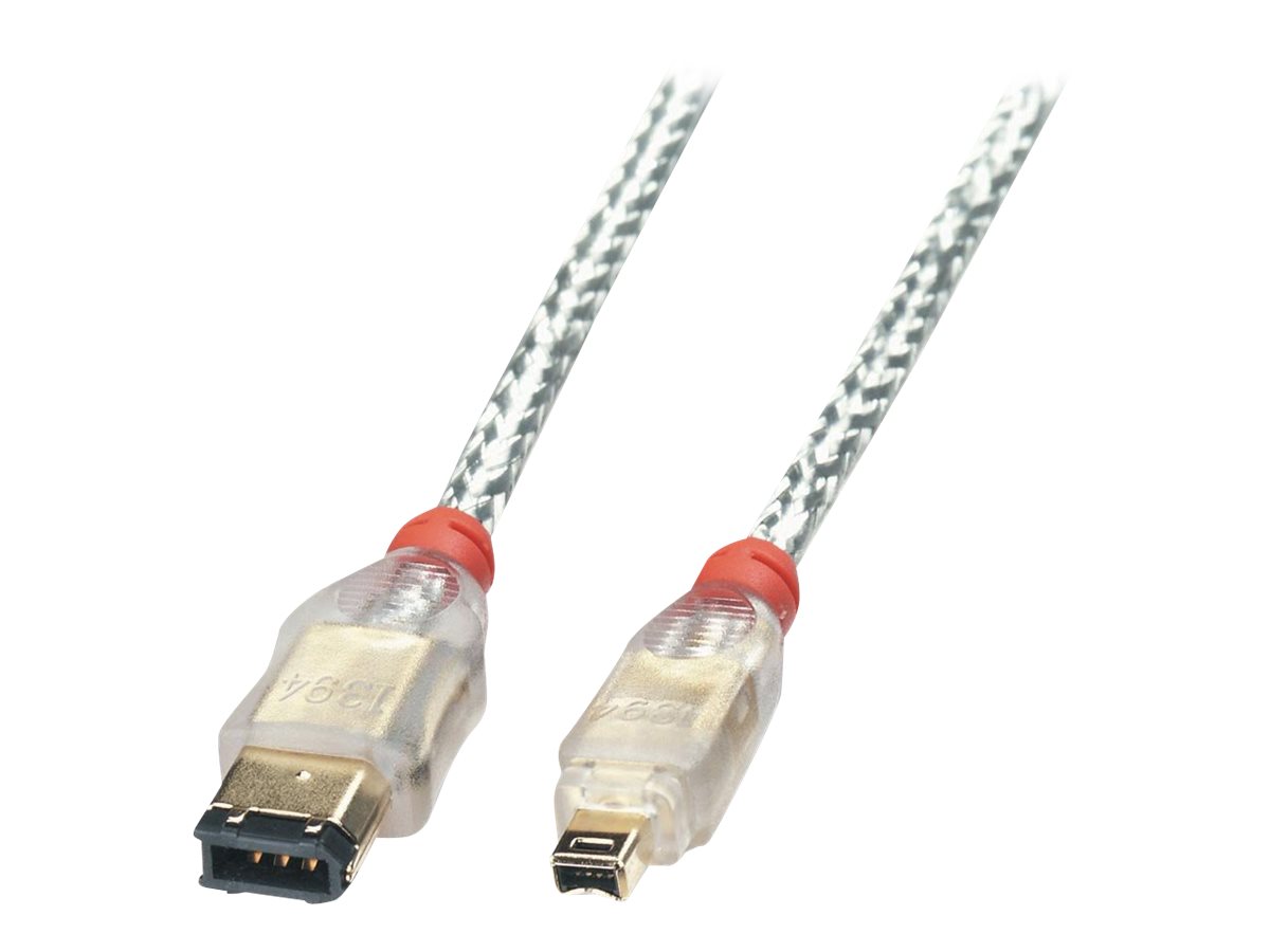 Lindy Premium - IEEE 1394-Kabel - FireWire, 4-polig (M) zu FireWire, 6-polig (M) - 3 m - geformt - durchsichtig
