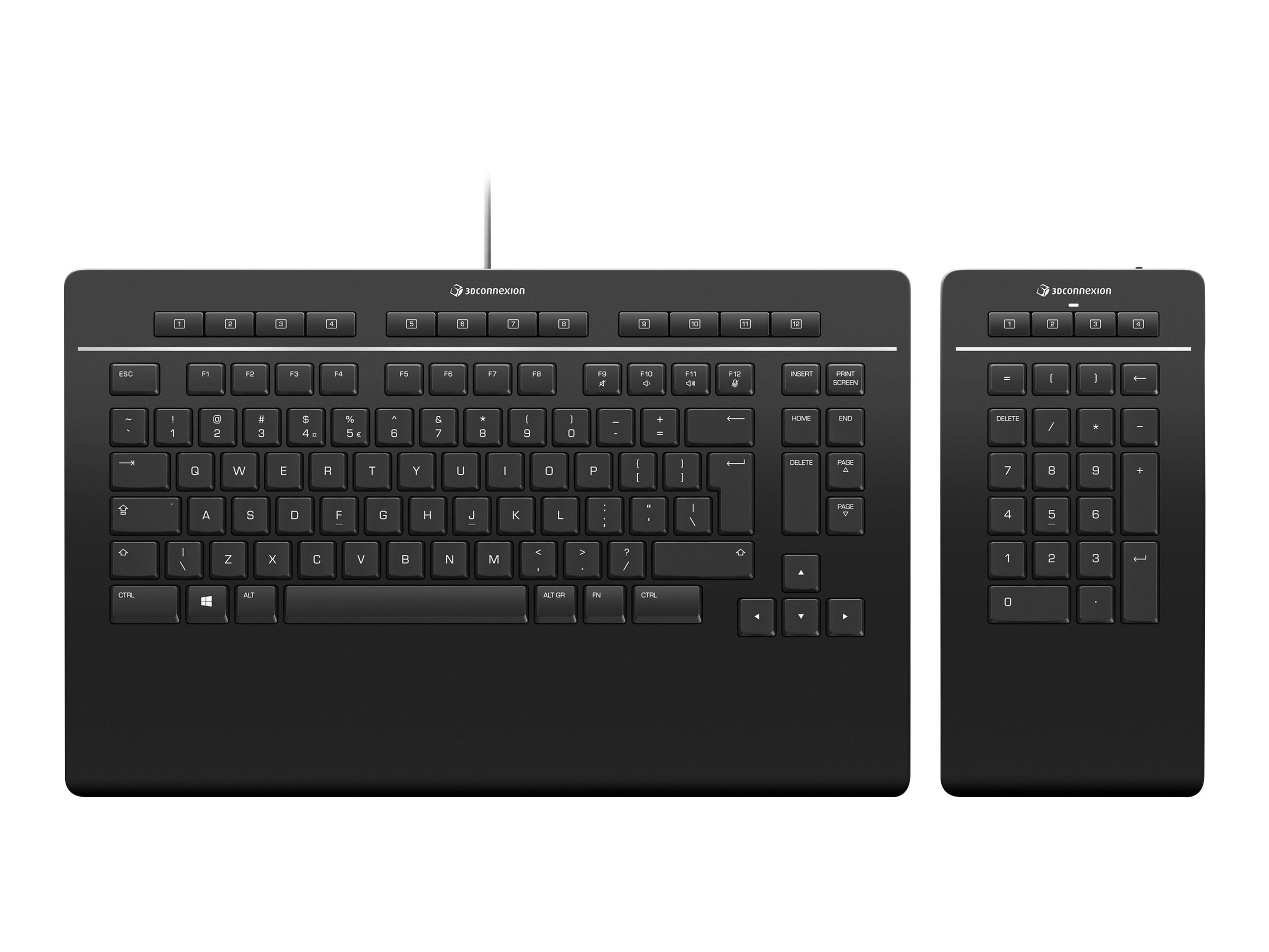 3Dconnexion Keyboard Pro with Numpad - Tastatur und Nummernfeld - USB - QWERTY - US International