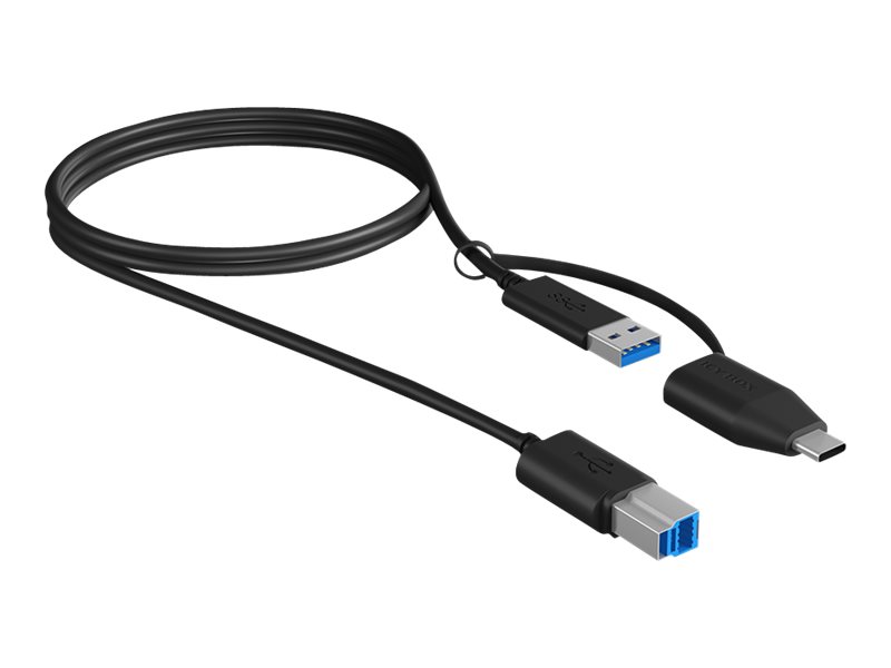 ICY BOX IB-CB032 - USB-Kabel - USB Typ A, USB-C zu USB Type B (M) - USB 3.2 Gen 1 - 1 m - Schwarz