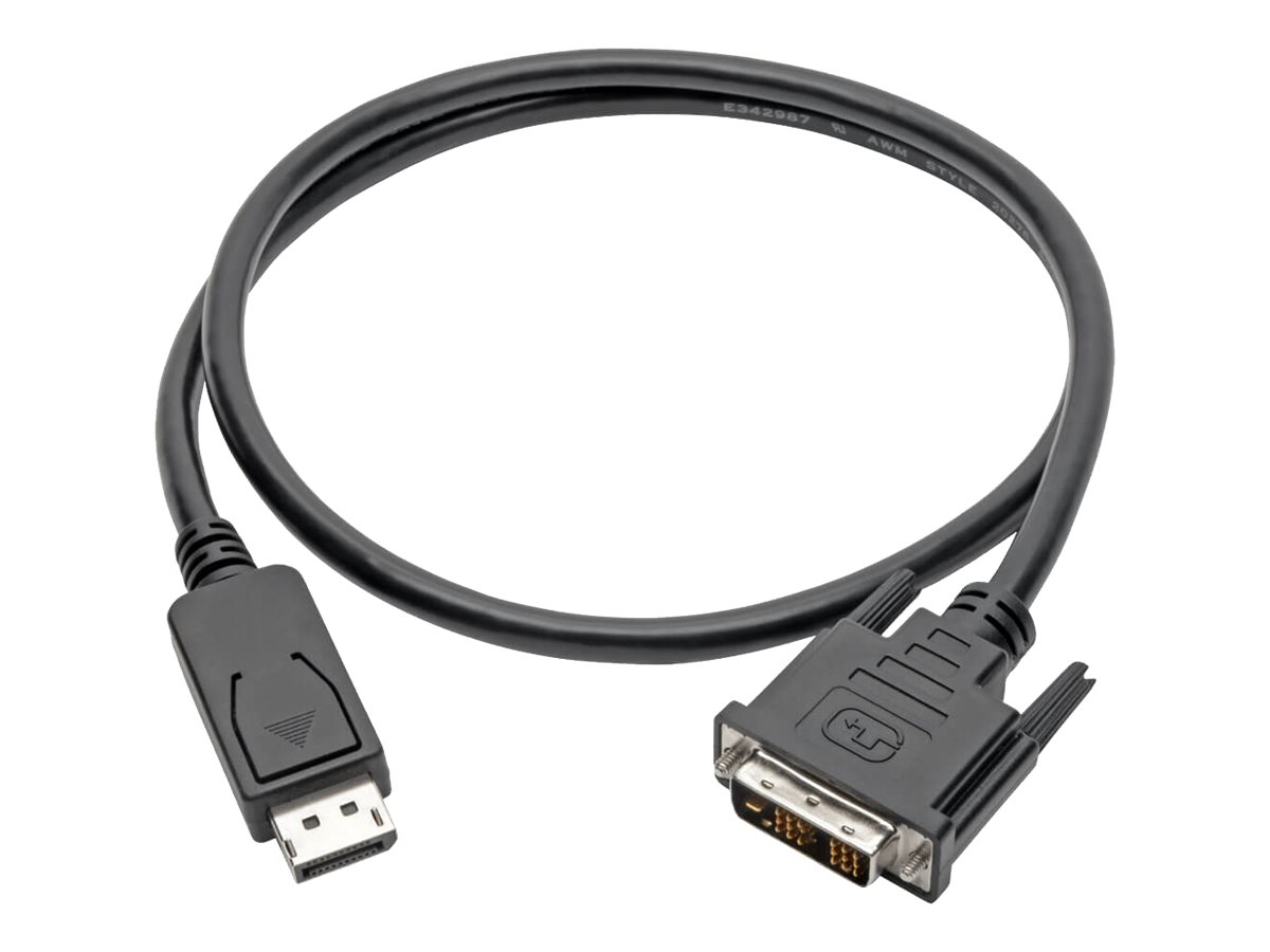Eaton Tripp Lite Series DisplayPort to DVI Adapter Cable (DP with Latches to DVI-D Single Link M/M), 3 ft. (0.9 m) - Adapterkabe