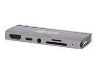Tripp Lite USB C Docking Station HDMI USB-A SD/Micro SD PD Charging Gray - Dockingstation - USB-C / Thunderbolt 3 - HDMI