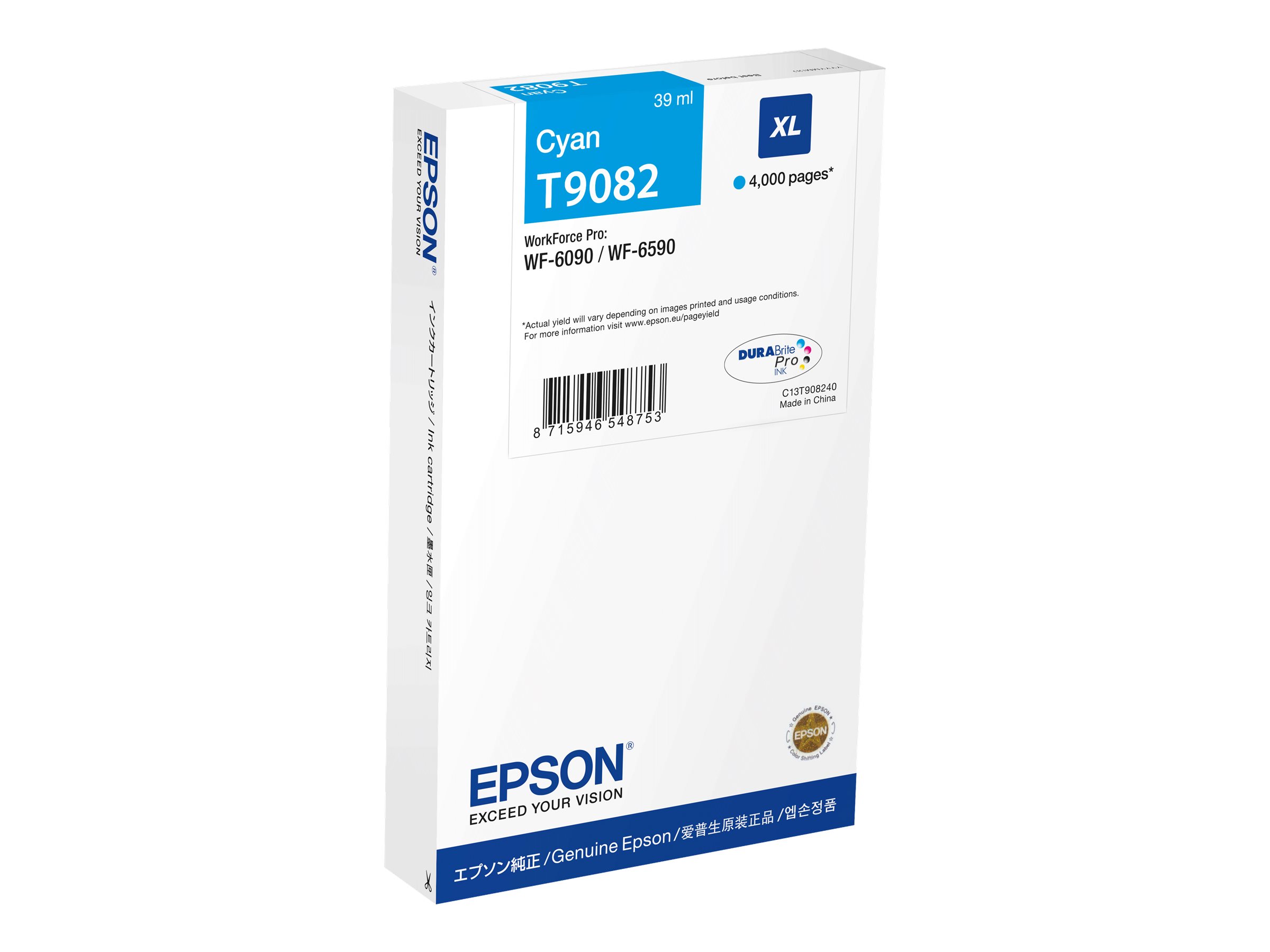 Epson T9082 - 39 ml - Grsse XL - Cyan - original - Tintenpatrone