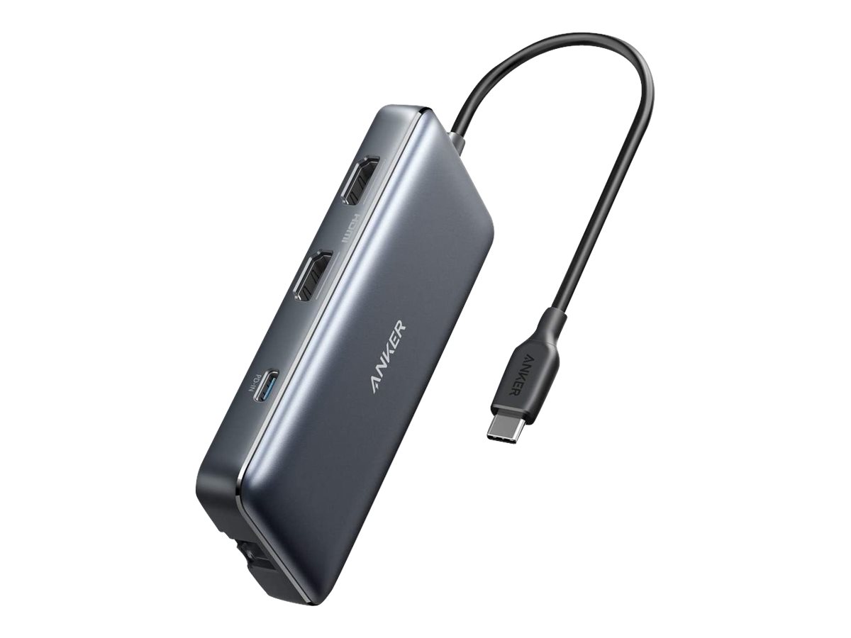 Anker PowerExpand 8-in-1 USB-C PD Media Hub - Dockingstation - USB-C - 2 x HDMI - GigE