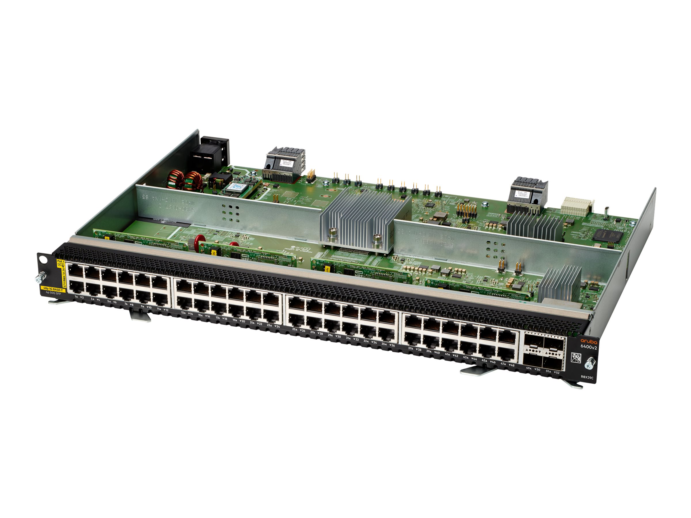 HPE Aruba 6400 48-port 1GbE Class 4 PoE and 4-port SFP56 v2 Module - Switch - L3 - 48 x 10/100/1000 (PoE) + 4 x 50 Gigabit Ether