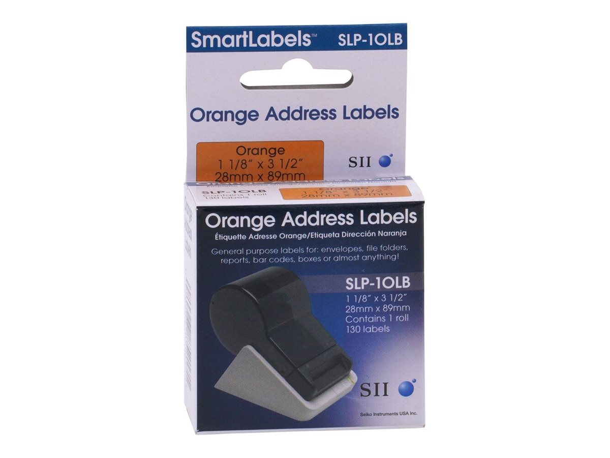 Seiko Instruments - Orange - 28 x 89 mm 130 Etikett(en) Adressetiketten - fr Smart Label Printer 620, 650SE