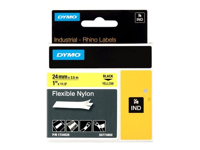 DYMO RhinoPRO Flexible Nylon - Nylon - Schwarz auf Gelb - Roll (2.4 cm x 3.5 m) 1 Kassette(n) Flexitape - fr Rhino 4200, 6000; 