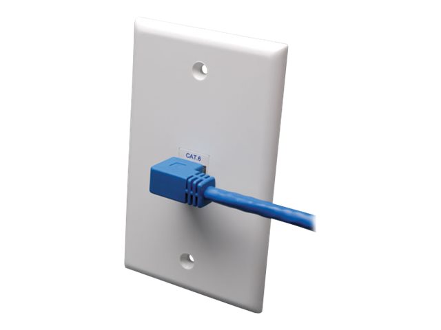 Eaton Tripp Lite Series Right-Angle Cat6 Gigabit Molded UTP Ethernet Cable (RJ45 Right-Angle M to RJ45 M), Blue, 3 ft. (0.91 m) 