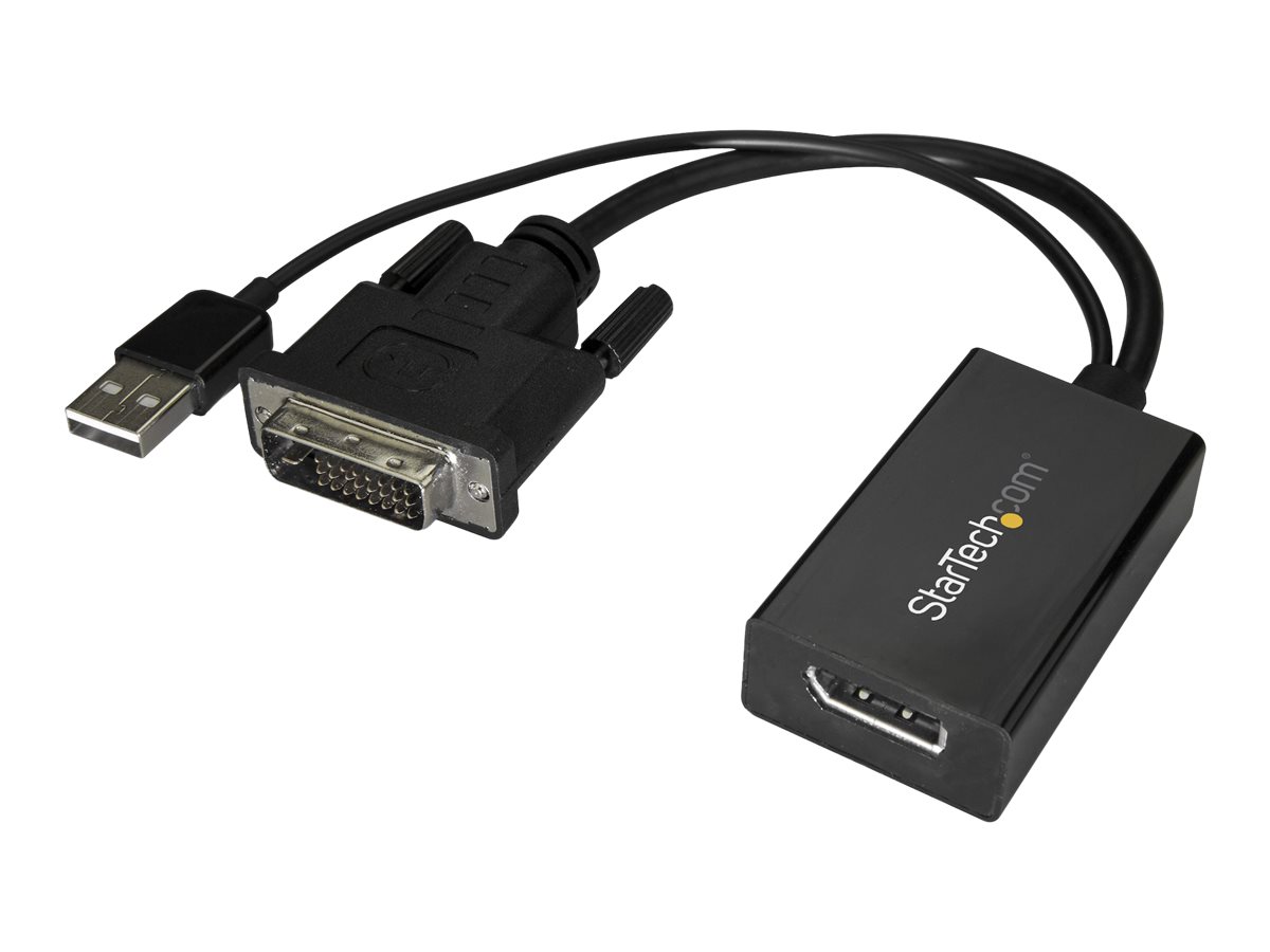 StarTech.com DVI auf DisplayPort Adapter mit USB Power - DVI-D zu DP Video Adapter - DVI zu DisplayPort Konverter - 1920 x 1200 