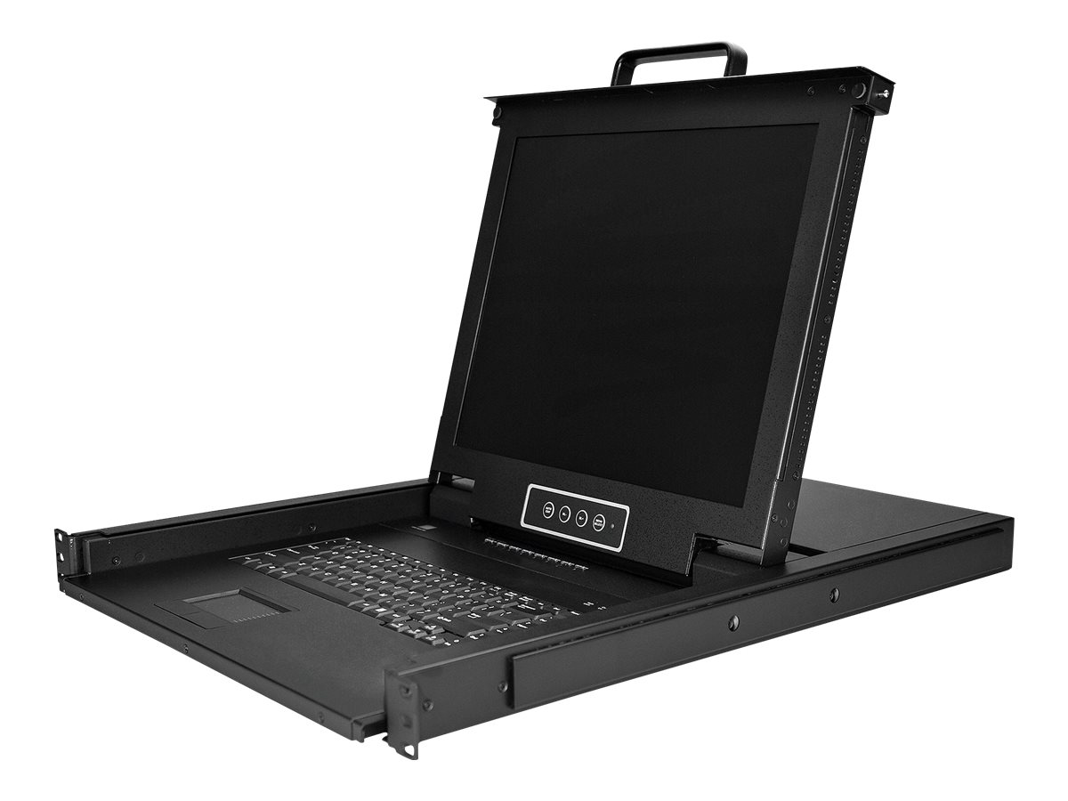 StarTech.com 8 Port Rack KVM Konsole mit 1,8 m Kabeln - US Tastatur(QWERTY), Integrierter KVM Switch mit 17