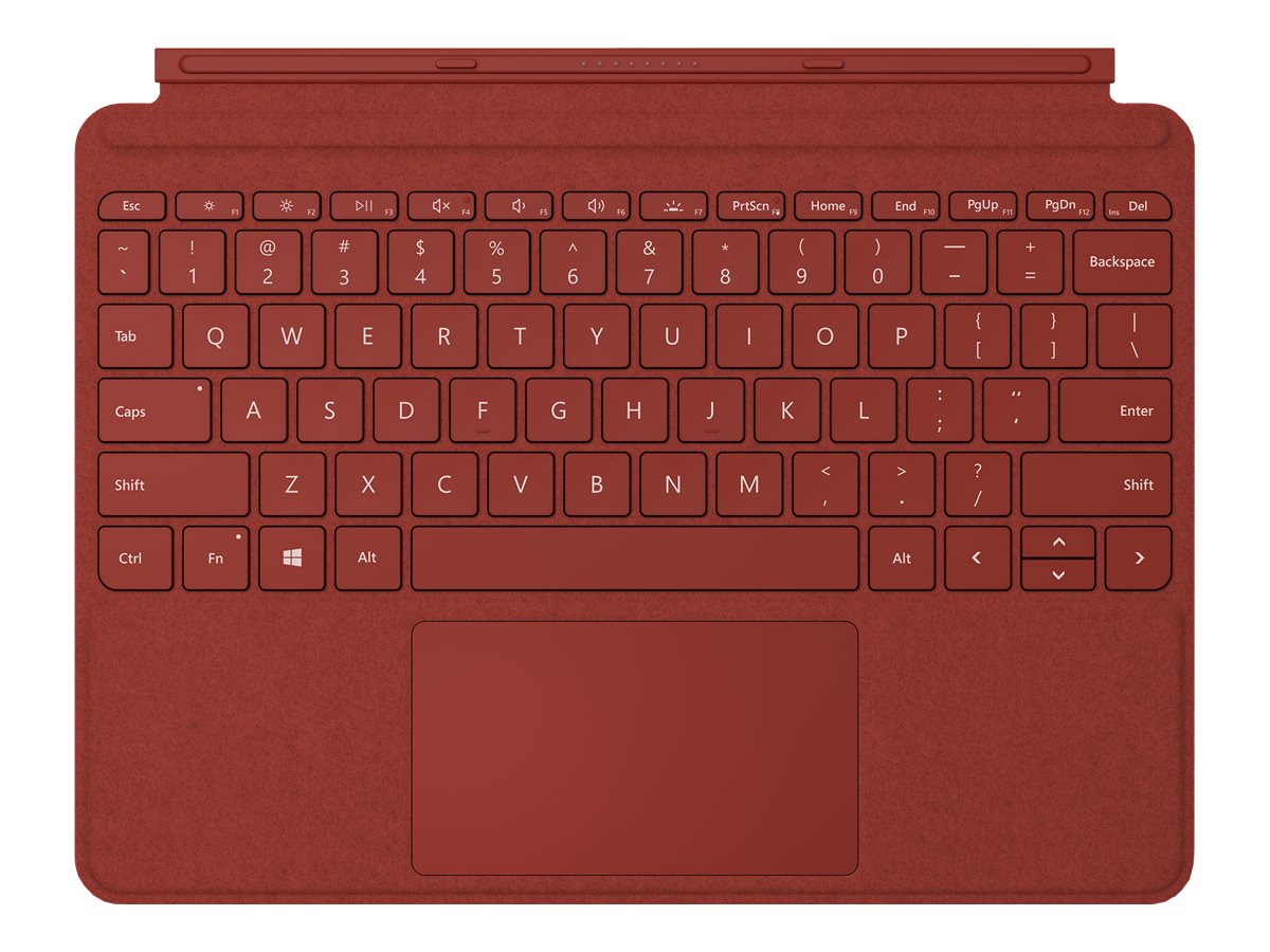 Microsoft Surface Go Type Cover - Tastatur - mit Trackpad, Beschleunigungsmesser - hinterleuchtet - Deutsch - Poppy Red