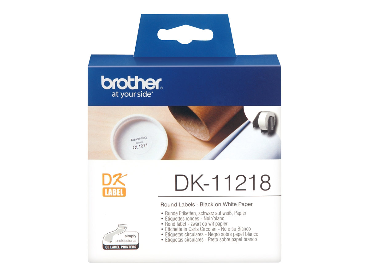 Brother DK-11218 - Schwarz auf Weiss - Rolle (2,4 cm) 1000 Stck. (1 Rolle(n) x 1000) Etiketten - fr Brother QL-1050, QL-1060, Q