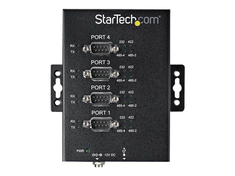 StarTech.com 4 Port Serieller Hub, USB auf RS232/RS485/RS422 Adapter - Industrieller USB 2.0 auf DB9 Konverter Hub - IP30 Schutz