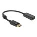 Delock - Videoadapter - DisplayPort mnnlich eingerastet zu HDMI weiblich - 20 cm - Schwarz - Passiv, Support von 4K 30 Hz