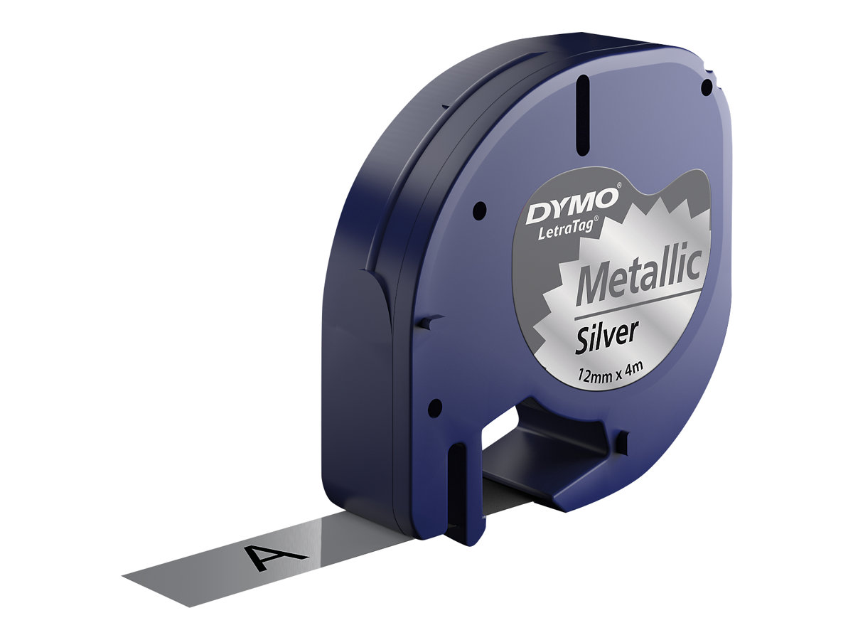 DYMO LetraTAG - Metal Silver - Rolle (1,2 cm x 4 m) 1 Kassette(n) Band - fr LetraTag LT-100H, LT-100T