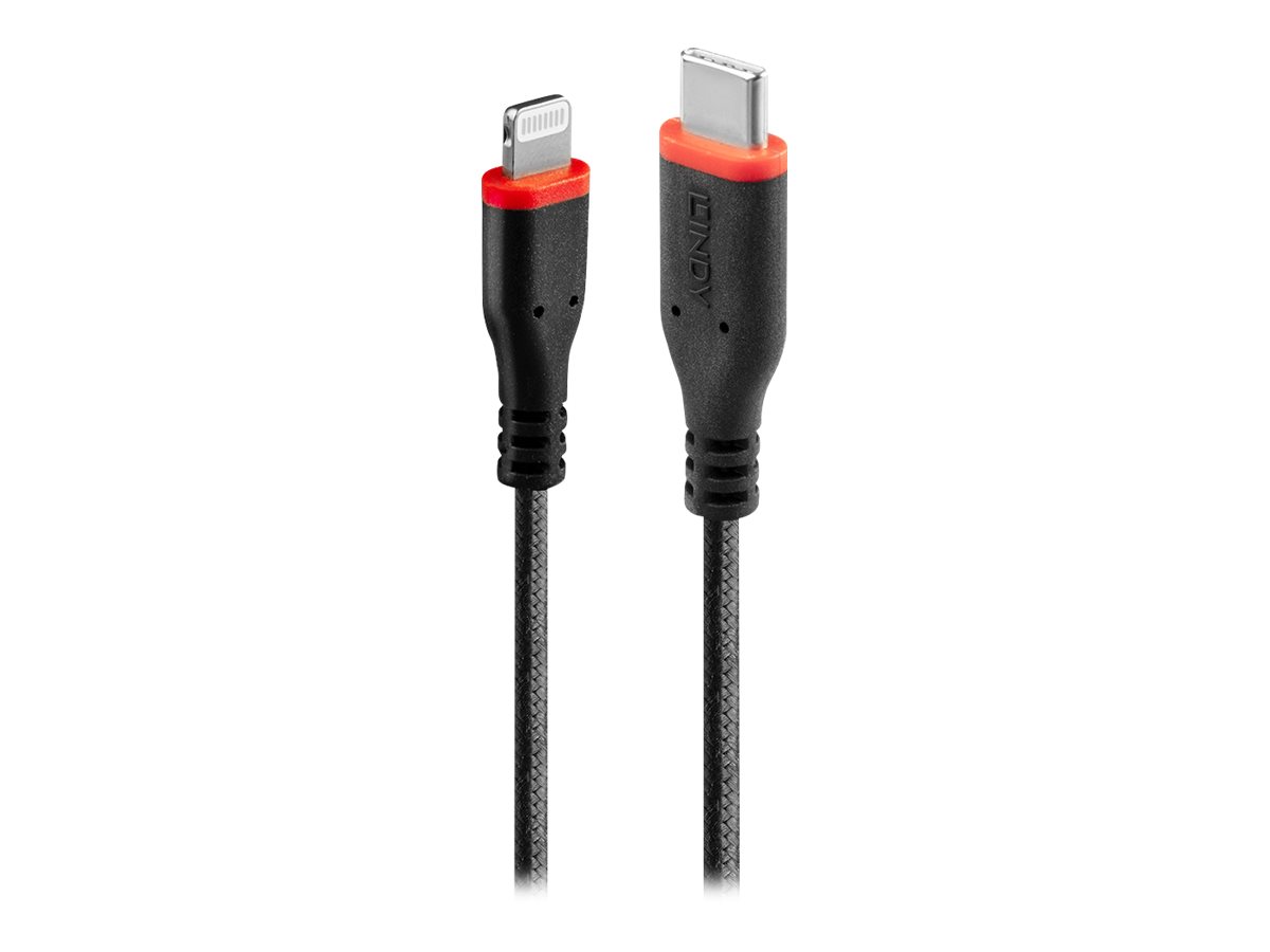 Lindy - Lightning-Kabel - USB-C männlich zu Lightning männlich - 2 m - abgeschirmt - Schwarz