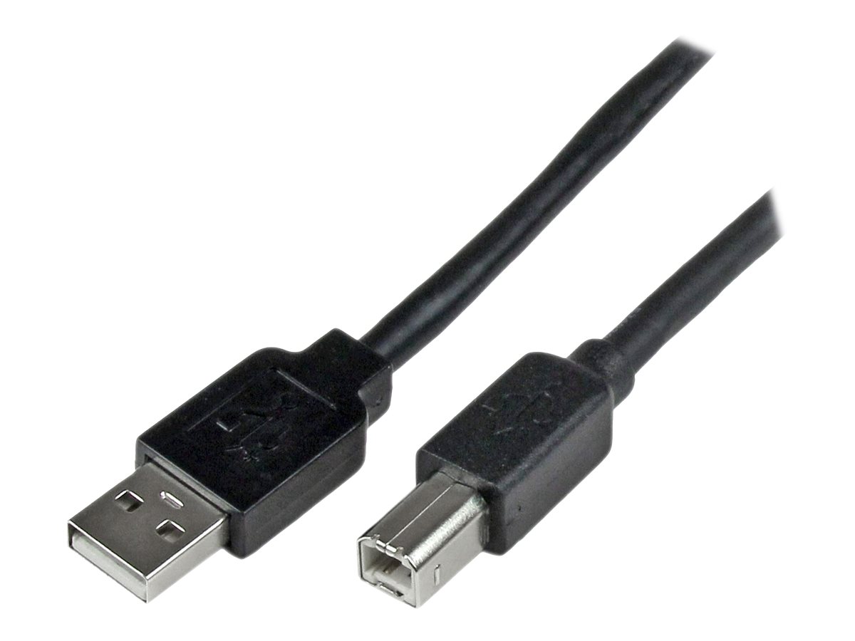 StarTech.com 20m aktives USB 2.0 A auf B Kabel - Stecker/Stecker - USB Druckerkabel 1x USB A / 1x USB B - Schwarz - USB-Kabel - 