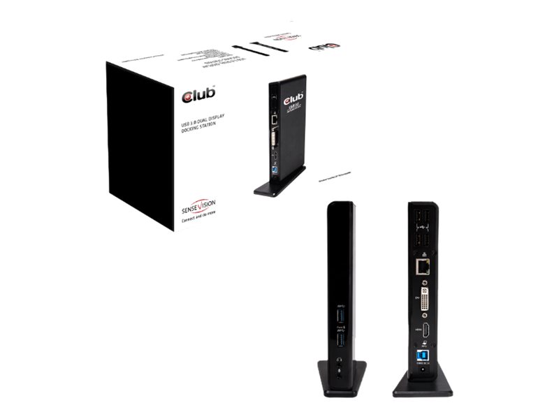 Club 3D SenseVision USB 3.0 Dual Display Docking Station - Dockingstation - USB - DVI, HDMI