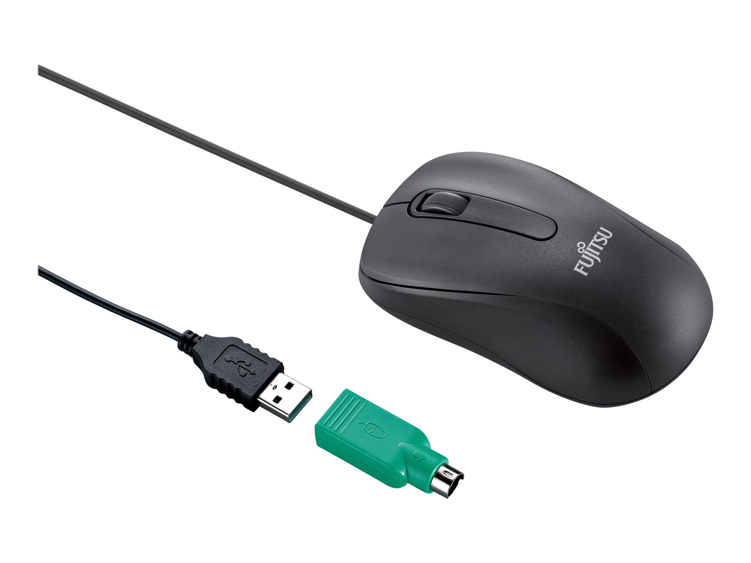 Fujitsu M530 - Maus - rechts- und linkshndig - Laser - 3 Tasten - kabelgebunden