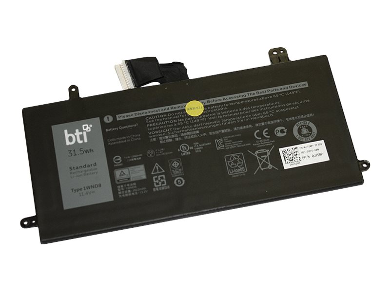 BTI - Laptop-Batterie (gleichwertig mit: Dell 01WND8, Dell 1WND8, Dell JT90P) - Lithium-Ionen - 3 Zellen - 2622 mAh - 31.5 Wh