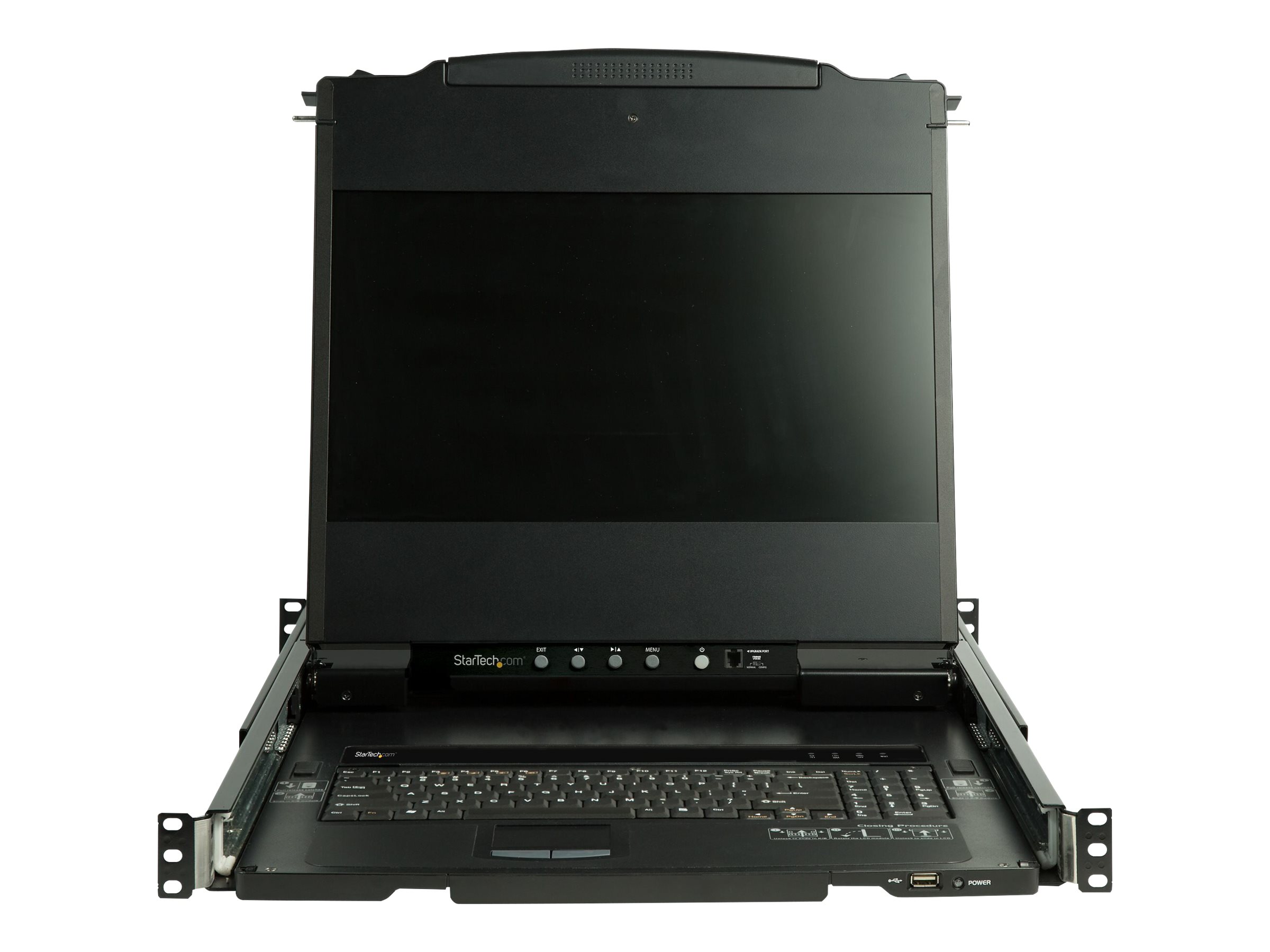StarTech.com Rack KVM Konsole HD 1080p - US Tastatur(QWERTY), Ein Port DVI/VGA KVM mit 17