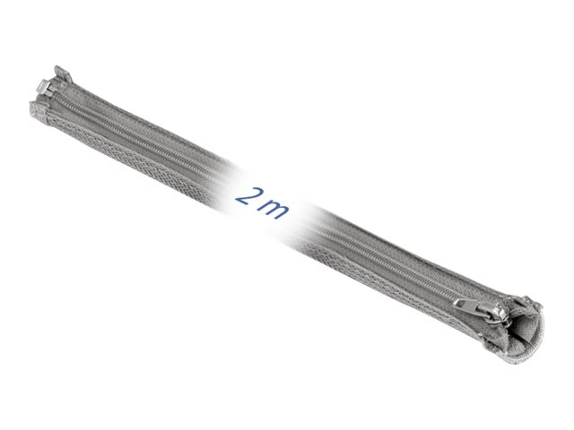 Delock - Geflechtschlauch - 50 mm Durchmesser mit Reissverschluss - 2 m - Grau